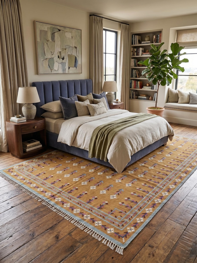 Wool Area Rug, Modern 9X12 Wool Rug, Wool Bedroom Rug for living room and Bedroom, Indoor Rug, Handwoven Wool Rug, Custom Wool Rug