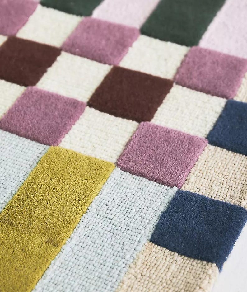 Handmade Wool Tufted Carpet -  Area Rug, Soft Wool Rug, Modern Home Decor, Custom Size Rug, Living Room, Bedroom Rug - 9X12 Hand Tufted Rug