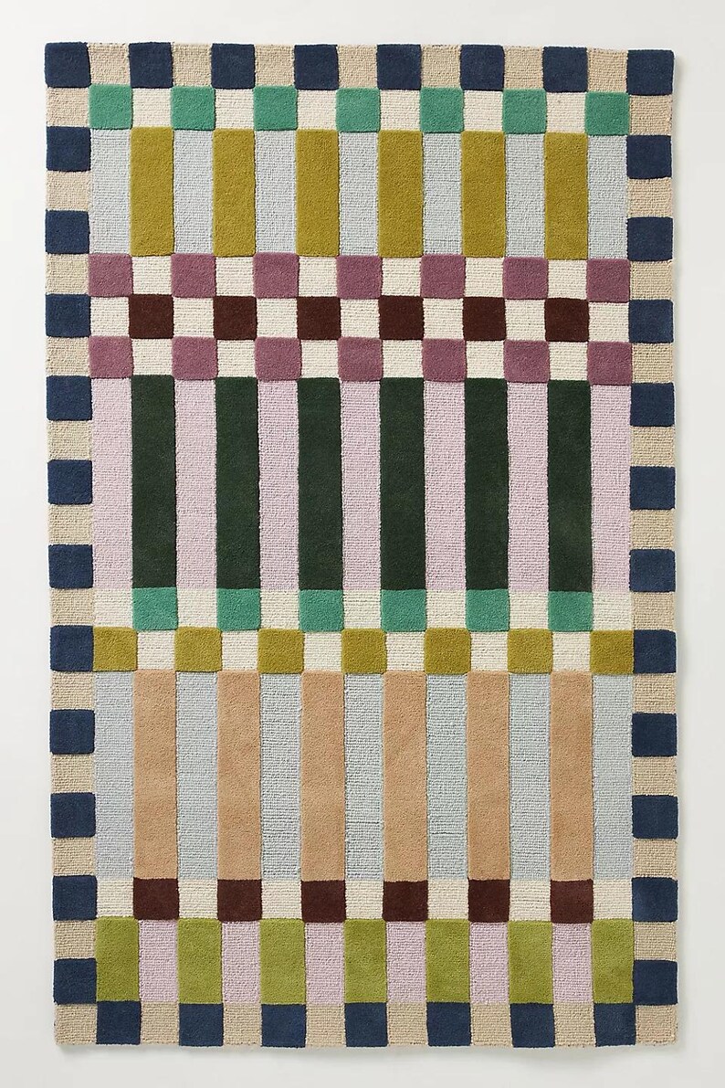Handmade Wool Tufted Carpet -  Area Rug, Soft Wool Rug, Modern Home Decor, Custom Size Rug, Living Room, Bedroom Rug - 9X12 Hand Tufted Rug