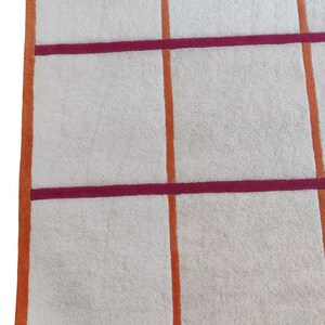 Contemporary Checkered Premium Wool Hand Tufted Rug – 8X10, 9x12, 12X12, 12X15 Large Custom Area Rug for Bedroom and Living Room