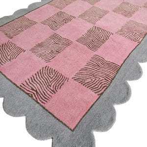 Handtuftad matta i premiumull – skandinavisk inredningsdesign, 23x30 cm matta för sovrum och vardagsrum bild 3