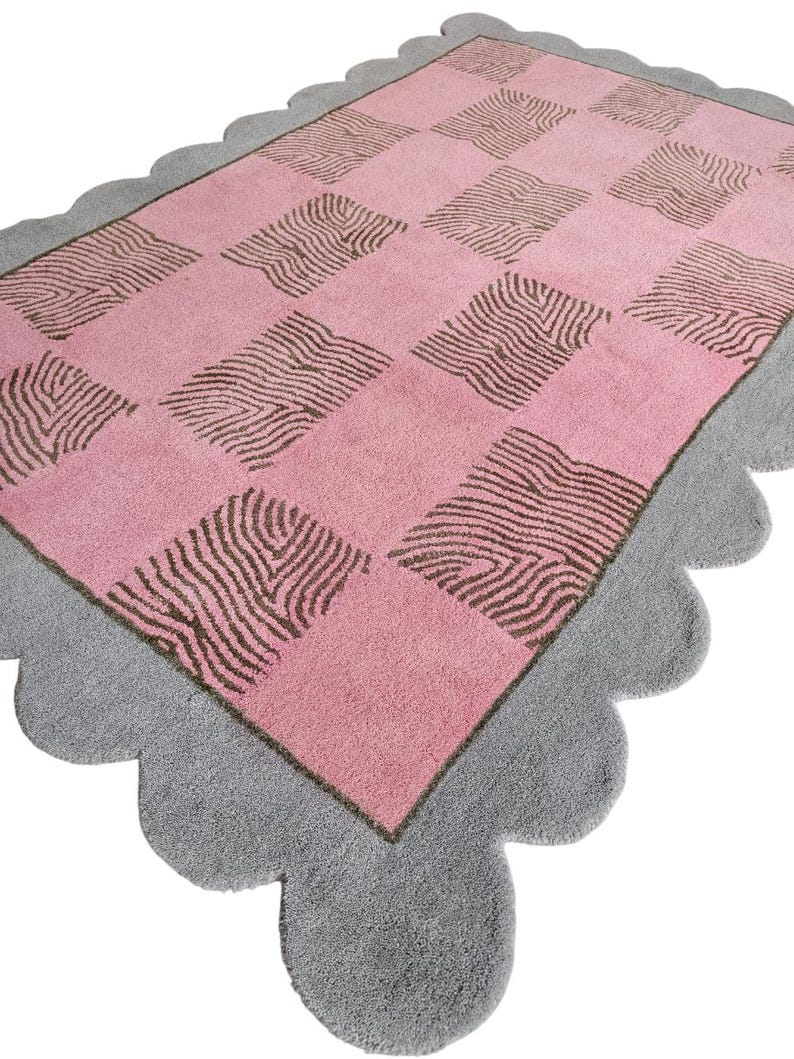 Handtuftad matta i premiumull – skandinavisk inredningsdesign, 23x30 cm matta för sovrum och vardagsrum bild 3