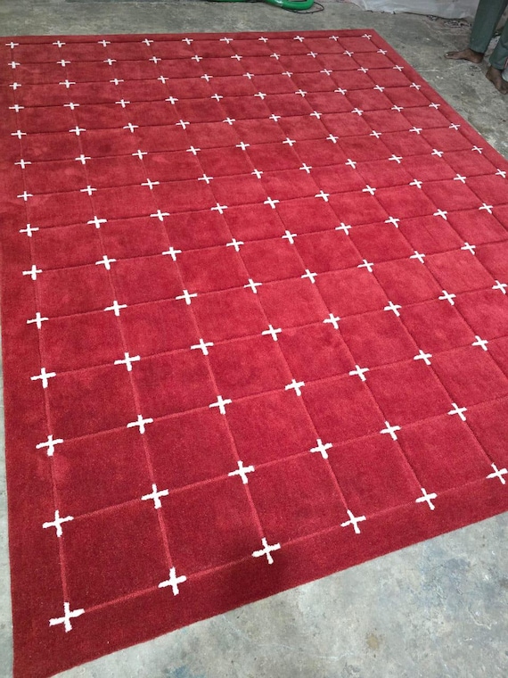9X12 Wool Hand Tufted Rug - Modern Wool Area Rug Carpet, Custom Size Rug - Wool Soft Rug for Living Room or Bedroom and Dining - 8X10 Rug