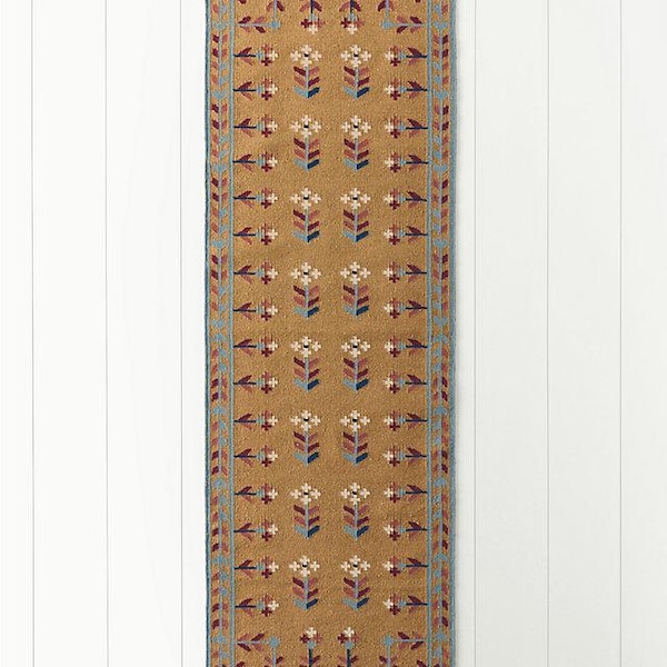 Wool Stair Runner Rug, Modern Handmade Wool Rug, Mustered Color Runner Wool Rug, Handwoven Wool Rug, Custom Wool Stair  Rug, Hallway Runner