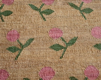 8 x 10 handgeweven jute tapijt, jute handgemaakt tapijt, natuurlijk jute tapijt, katoenen jute tapijt, jute slaapkamer tapijt, aangepast formaat tapijt, 9 x 12 jute binnentapijt