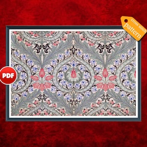 PDF Eden cross stitch pattern William Morris tapestry pattern Wallpaper Vintage cross stitch tapestry DesignsByOvi