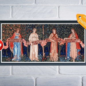 PDF Orchard cross stitch pattern William Morris Tapestry pattern Vintage cross stitch William Morris cross stitch The Orchard