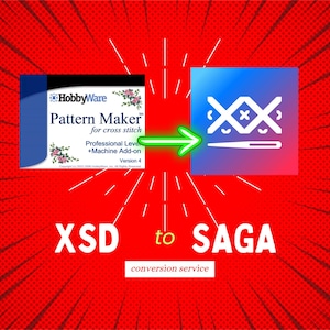PDF naar XSD-conversie Cross stitch-kaarttransformatie Cross Stitch Saga xsd-patroon Pattern Keeper pdf naar xsd-conversie, LEES beschrijving