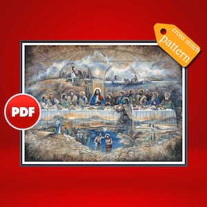 PDF Letztes Abendmahl Kreuzstichmuster Religiöses Kreuzstichmuster