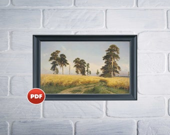 PDF Rye cross stitch pattern Ivan Shishkin cross stitch Landscape cross stitch pattern Countryside cross stitch pattern Cereal cross stitch