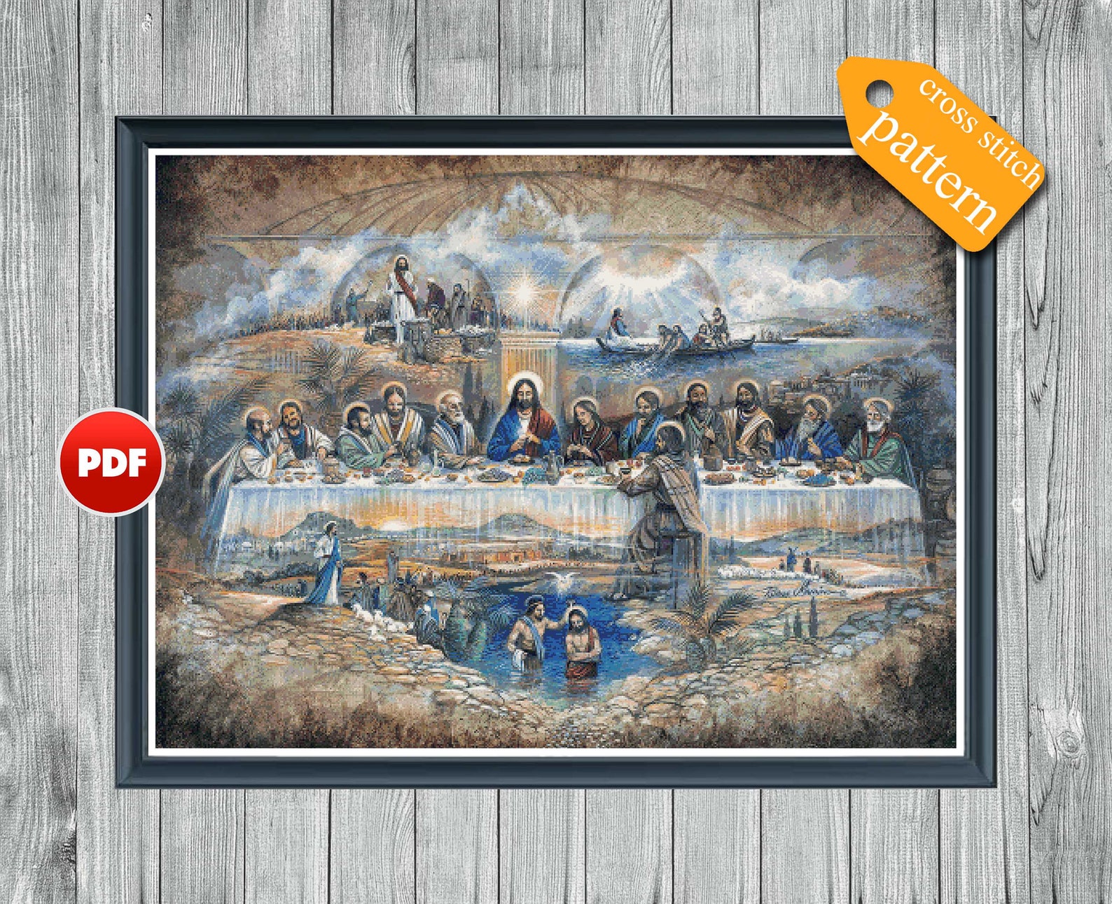 PDF Last Supper Cross Stitch Pattern Religious Cross Stitch Etsy