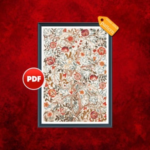 PDF Fleurs et plantes William Morris Flores patrón punto de cruz William Morris diagrama punto de cruz descargar patrón William Morris