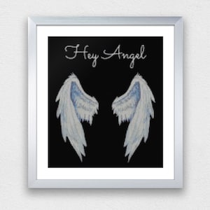 PDF Angel wings cross stitch patern Angel cross stitch pattern Black and white Full coverage cross stitch chart pattern Fantasy cross stitch
