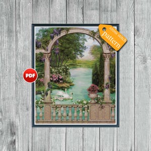 Swan Lake Cross Stitch Pattern: Full Coverage Tapestry (PDF Download) image 11