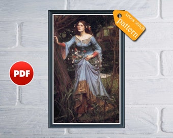 PDF Ophelia cross stitch pattern John William Waterhouse Ofelia cross stitch pattern