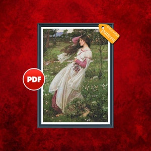 PDF Patrón punto de cruz Windflowers Patrón punto de cruz John William Waterhouse Patrón punto de cruz Windflowers