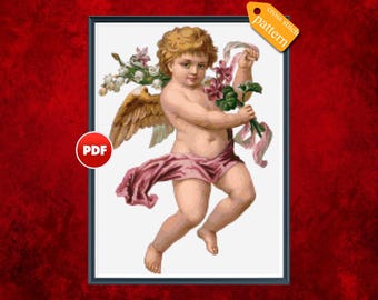 PDF Angels cross stitch pattern Cherubs cross stitch pattern Cherub full coverage cross stitch pattern Victorian angel cross stitch Angel