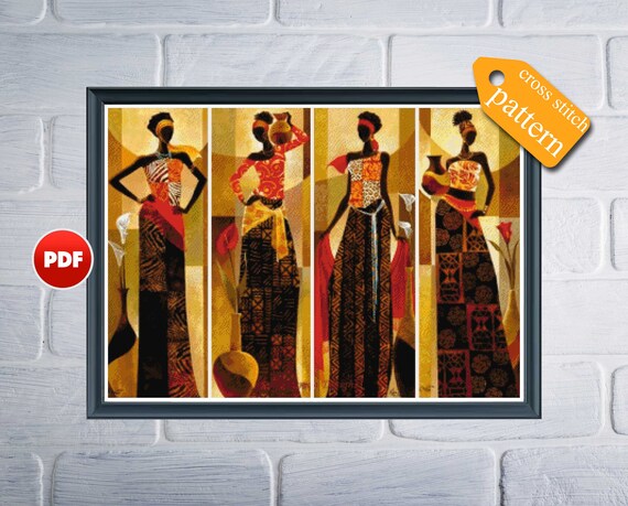 PDF African Girls Counted Cross Stitch Patterns Printable - Etsy