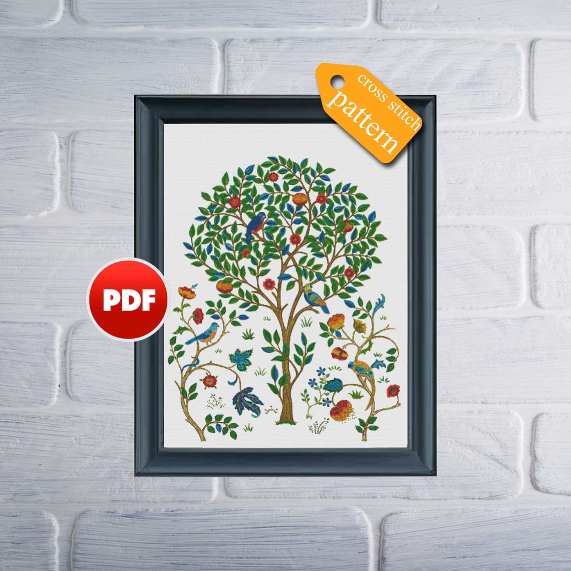 PDF Tree of Life Full Coverage Cross Stitch Pattern William - Etsy