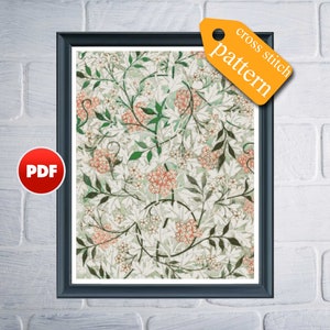 PDF Jasmine cross stitch pattern William Morris Jasmine cross stitch pattern William Morris tapestry Vintage cross stitch DesignsByOvi