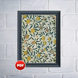PDF Fruit or Pomegranate by William Morris cross stitch pattern PDF full coverage cross stitch pattern Tapestry Vintage cross stitch chart