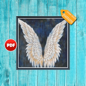 PDF Angel wings cross stitch pattern Angel cross stitch pattern Full coverage cross stitch chart pattern Fantasy cross stitch DesignsByOvi