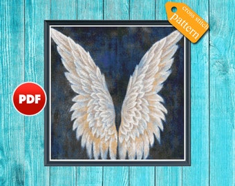 PDF Angel wings cross stitch pattern Angel cross stitch pattern Full coverage cross stitch chart pattern Fantasy cross stitch DesignsByOvi