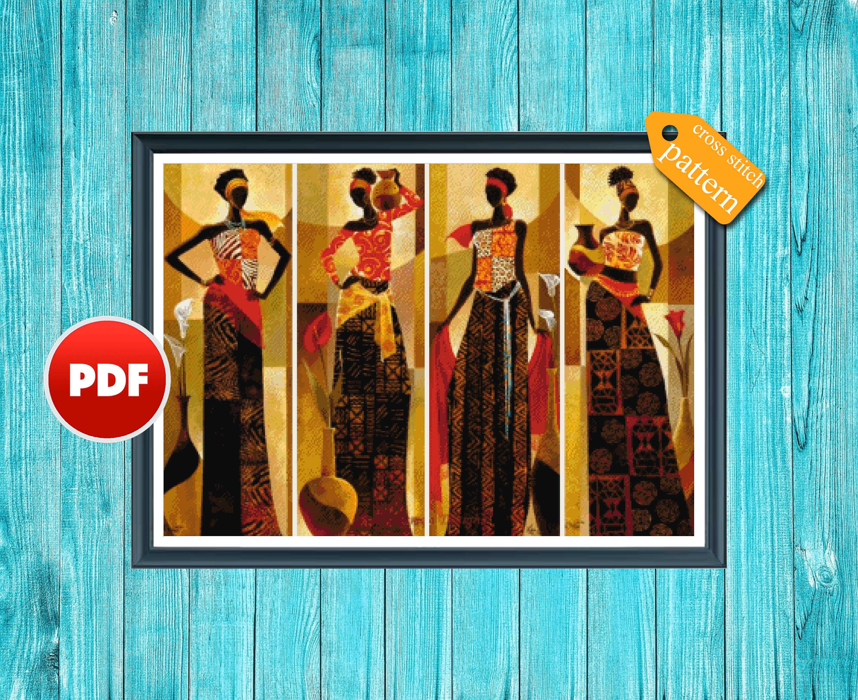 PDF African Girls Counted Cross Stitch Patterns Printable Chart PDF ...