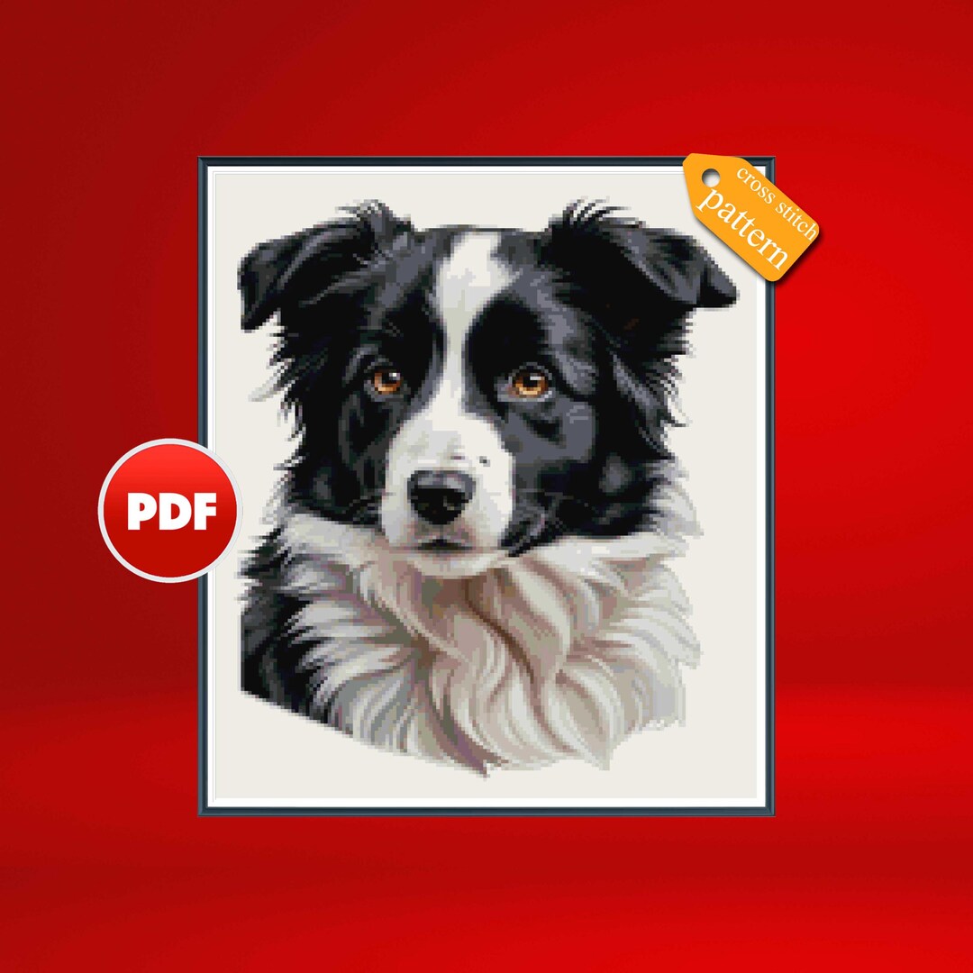 PDF Border Collie Cross Stitch Pattern Collie Dog Cross Stitch Pattern ...