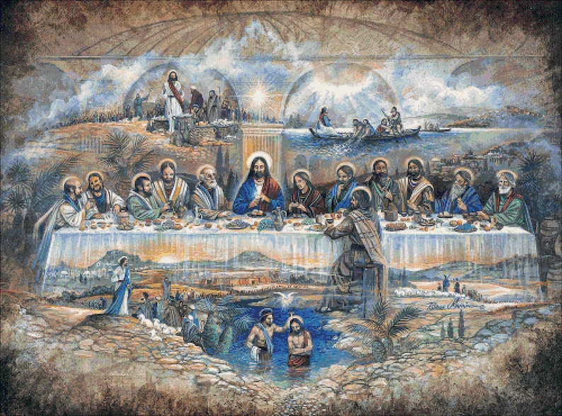PDF Last Supper Cross Stitch Pattern Religious Cross Stitch Etsy