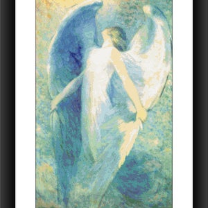 PDF Angel cross stitch pattern Modern counted cross stitch Home decor design Instant download DIY personalized Angels cross stitch pattern