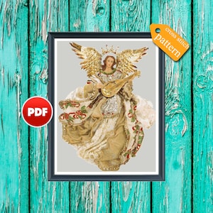 PDF Angel cross stitch pattern Counted cross stitch DIY personalized Angels cross stitch pattern Angel full coverage cross stitch Religion