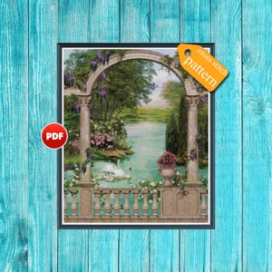 Swan Lake Cross Stitch Pattern: Full Coverage Tapestry (PDF Download) image 8