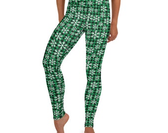 Buffalo stance Christmas Leggings - buffalo plaid leggings - festive leggings - plaid leggings - Christmas holidays