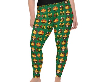 Taco fiesta, siesta, ripetere Plus Size Leggings - Fat Cat Productions - Messicano - cinco de mayo - taco tuesday - leggings yoga a vita alta