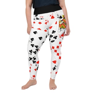 House of cards Plus Size Leggings - Fat Cat Productions - presente para jogador de cartas - leggings de pôquer - cassino