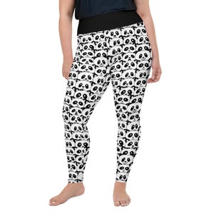 Leggings absolutos de pandamonium Plus Size - Fat Cat Productions - leggings de panda - leggings de oso - regalo de amante del panda - leggings de yoga de cintura alta