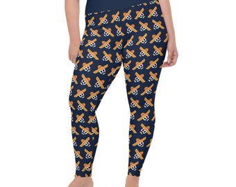 Trovami sombrero per amare Plus Size Leggings - Fat Cat Productions - teschio di zucchero - tema messicano - cinco de mayo - leggings yoga a vita alta