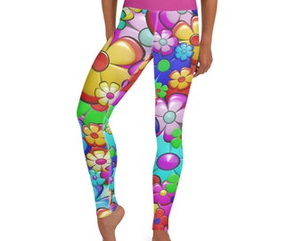 Flower power Leggings - floral leggings - groovy - 70's leggings - retro leggings - hippie
