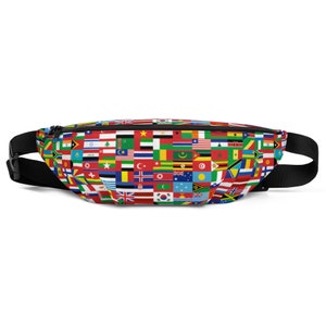 We are the world Fanny Pack bum bag - flag bag - world flags - country flag - flags of the world - gym bag - beach bag - yoga bag - flags