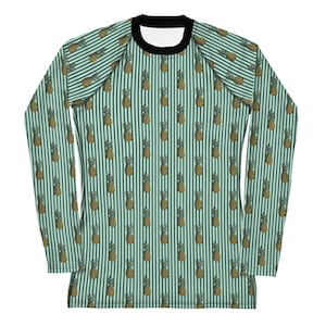 Pineapply ever after Rash Guard - Fat Cat - pineapple rashie - pineapple swim shirt - pineapple sun shirt - running workout cycling shirt
