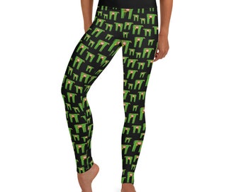 Moo-pocolypse Leggings - Fat Cat Productions - Zombie cow - zombie apocolypse - funny cow - halloween - high waist yoga leggings