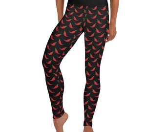 Netflix e peperoncino Leggings - Fat Cat Productions - leggings al peperoncino - tema messicano - fiesta - cinco de mayo - leggings yoga a vita alta