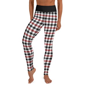 Home is where the houndstooth is Leggings - check leggings - black and white swim leggings