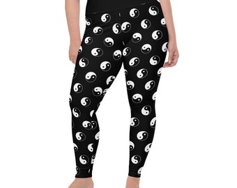 You're the yin to my yang Plus Size Leggings - black and white - new age - spiritual - plus size yoga leggings