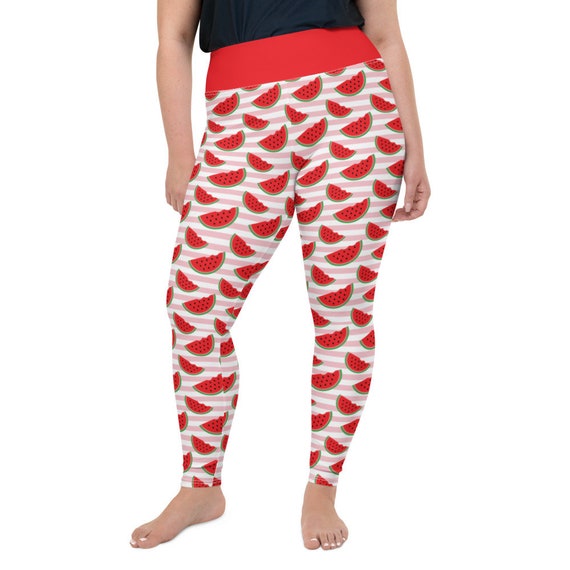 One in a Melon Plus Size Leggings Watermelon Leggings Summer Fruit