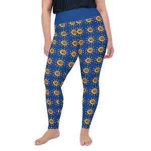 Tjejer vill bara ha sol Plus Size Leggings - Fat Cat Productions - sommarleggings - strand - solsken - badleggings - UPF solskydd