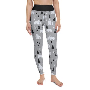 Bear with me Leggings - Polar Bear - bear - animal print - funny animal - workout - yoga - high waist - stretchy - Fat Cat lifestyle