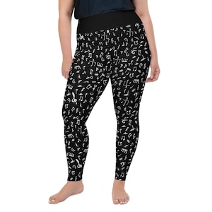 Nobody knows the treble I&#39;ve seen Plus Size Leggings - music leggings - musical notes - musician leggings