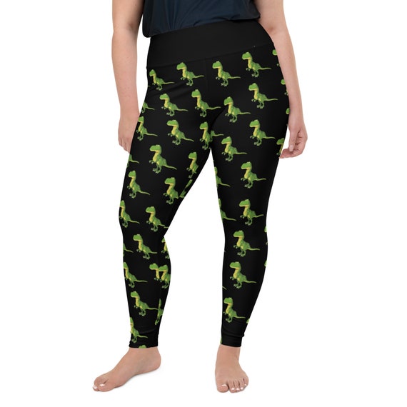 Licensed to Carry Small Arms Plus Size Leggings Fat Cat Productions  Dinosaur Leggings Prehistoric Dinosaur Lover High Waist Yoga 